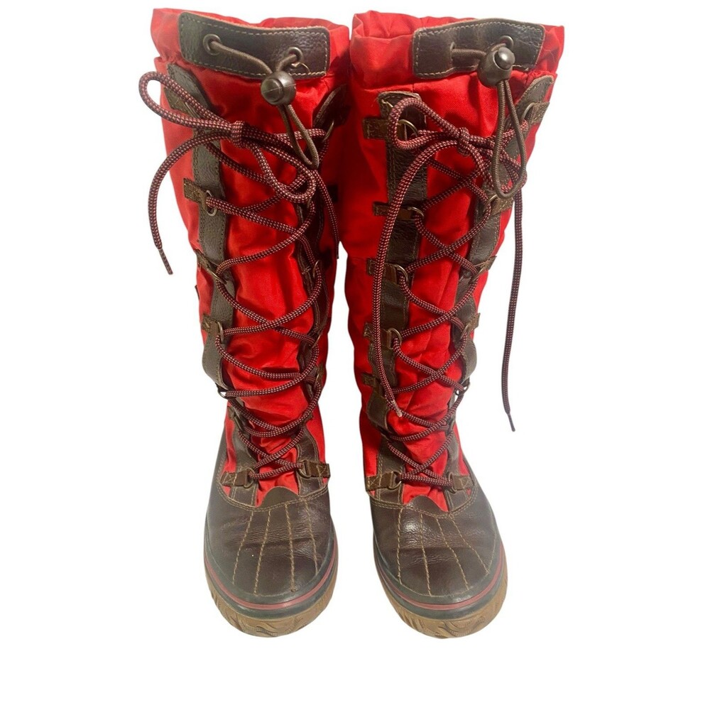 Pajar Canada Women’s Winter Boots Size 8.5 Waterproof Fur Trim Snow Boots Red